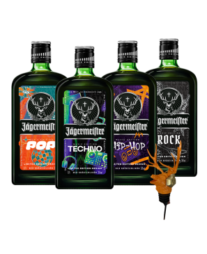 Jägermeister Limited Music Bundle - Alle 4 Editions + Special Hirschkopfausgießer