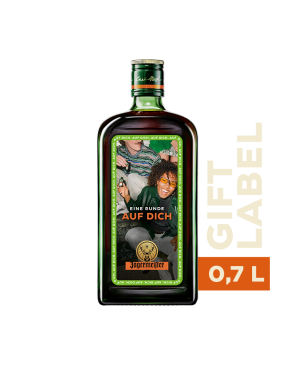 Jägermeister 0,7L mit "Auf Dich" Etikett  in Geschenkbox