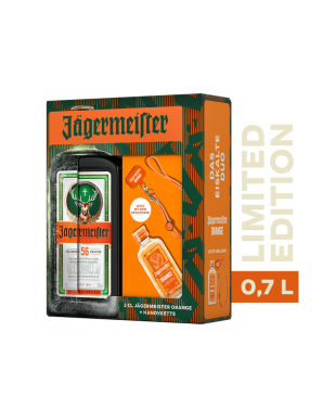 Jägermeister Sommer-Onpack 2026, 0,02 L-Orange & Handykette 